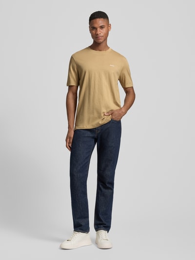 HUGO Regular Fit T-Shirt aus reiner Baumwolle Modell 'DERO222' Beige 1