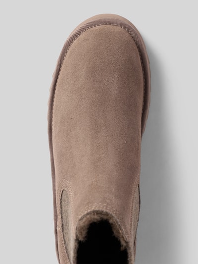 Tamaris Boots aus Rindsnappa mit Profilsohle Taupe 3