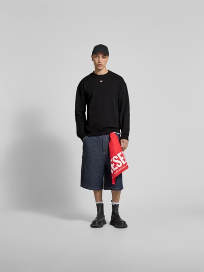Diesel Sweatshirt mit gerippten Abschlüssen Black 1