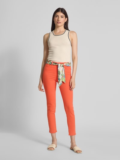 Marc Cain Jeans met stoffen riem Rood - 1