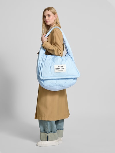 MADS NØRGAARD Handtasche mit Label-Patch und Tragegriff Hellblau 1