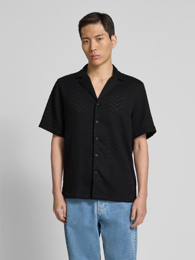 Strellson Regular fit vrijetijdsoverhemd met 1/2-mouwen, model 'Carlo' Zwart - 4