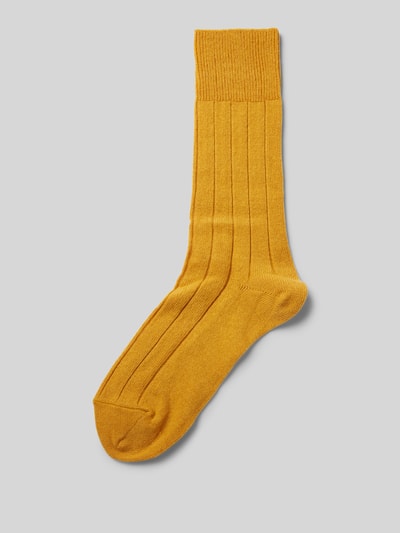 Falke Socken mit Label-Detail Modell 'LHASA' Senf 1