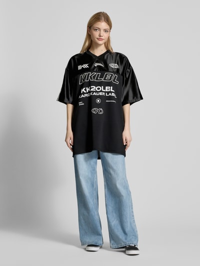 Karo Kauer Oversized T-shirt met labelprint Zwart - 1