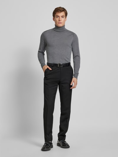 Carl Gross Straight Fit Anzughose aus Schurwolle Modell 'STEVE' Black 1