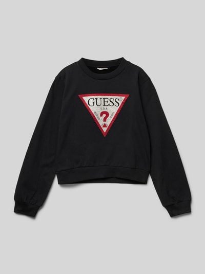 Guess Bluza z nadrukiem z logo Czarny 1