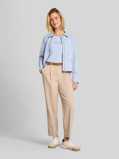 Tom Tailor Cropped Fit Hose aus Baumwoll-Lyocell-Mix mit Gürtel Beige 1