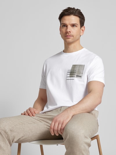 BOSS Green T-Shirt mit Label-Print Modell 'Teebero' Weiss 3