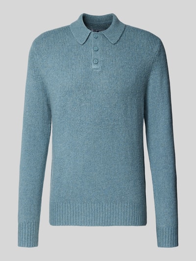 Produktfoto, Regular Fit Pullover mit Baumwoll-Woll-Anteil Modell 'WALTER' von Jake*s in hellblauem Strick, Herren Pullover von Jake*s Studio Men