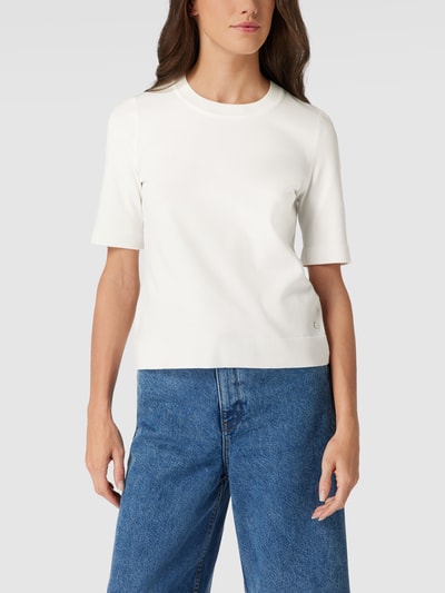 Marc Cain T-shirt met labelapplicatie Offwhite - 4