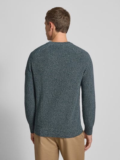 Tom Tailor Denim Regular fit gebreide pullover van zuiver katoen Donkergroen gemêleerd - 5