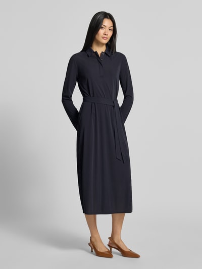MM by Max Mara Midi-jurk met strikceintuur model 'FRAGOLA' Zwart - 1