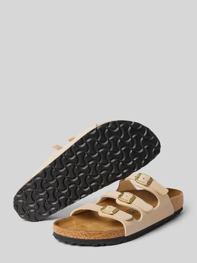 Birkenstock Slides mit Dornschließen Modell 'Florida' Beige 4