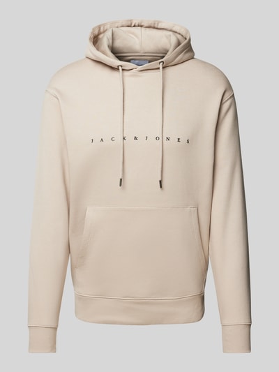 Jack & Jones Bluza z kapturem z nadrukiem z logo Złamany biały 2