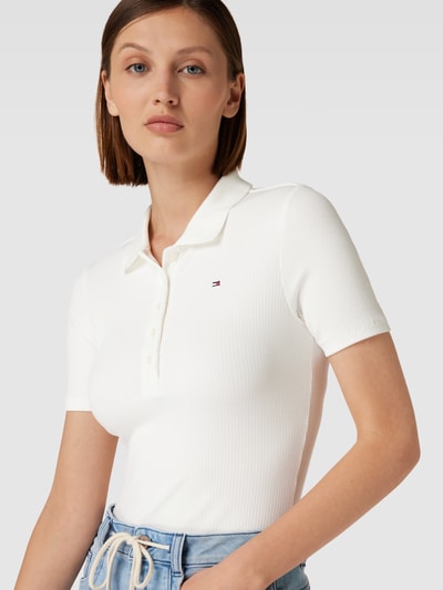 Tommy Hilfiger Koszulka polo z wyhaftowanym logo Écru 3