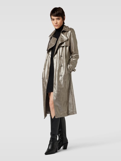 Guess Trenchcoat mit Taillengürtel Modell 'ADELE' Silber 1