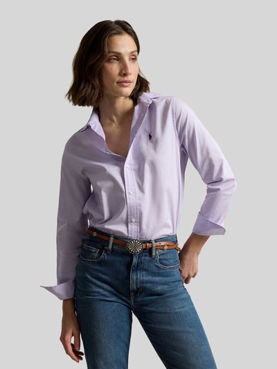 Polo Ralph Lauren Relaxed Fit Hemdbluse aus reiner Baumwolle Lila 4