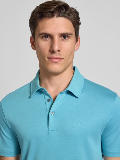 BOSS Slim fit poloshirt van puur katoen Aquablauw - 3