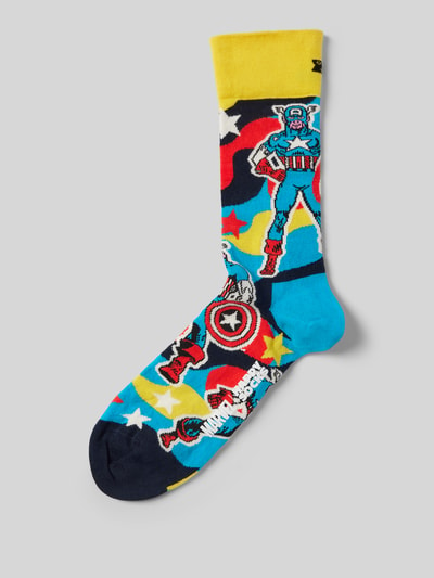 Happy Socks Socken mit Marvel™-Print Modell 'Captain America' Blau 1