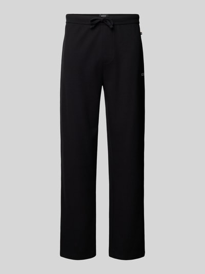 BOSS Regular fit sweatpants met structuurmotief Zwart - 2