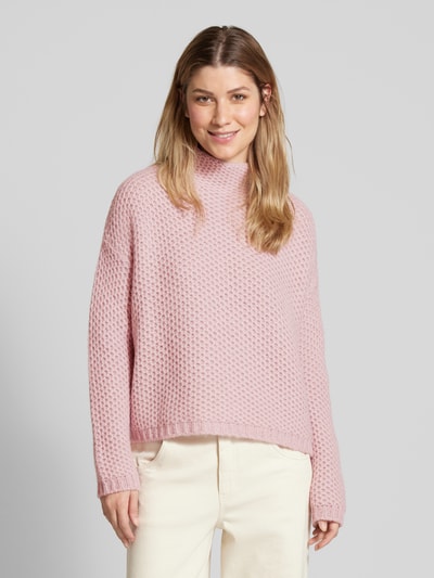 HUGO Gebreide pullover met opstaande kraag, model 'Safineynny' Oudroze - 4