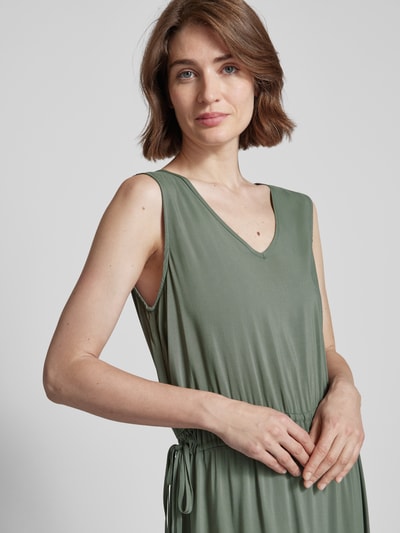 Soyaconcept Maxikleid aus Viskose mit V-Ausschnitt Modell 'Radia' Khaki 3