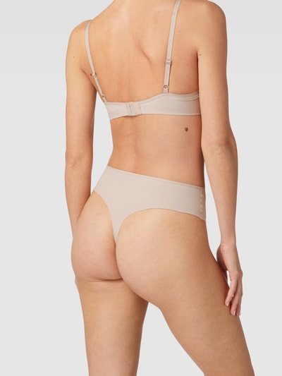 TOMMY HILFIGER Slip met logo in band, model 'THONG' Beige - 4