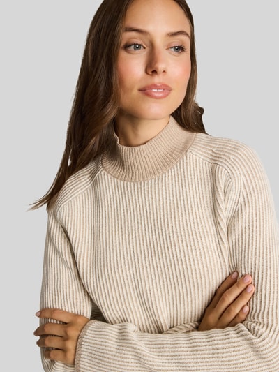Tom Tailor Pullover mit Mock Neck Kragen Beige 3