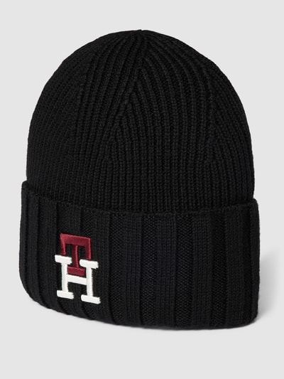 Tommy Hilfiger Beanie mit Label-Stitching Modell 'PREP MONO BEANIE' Black 1