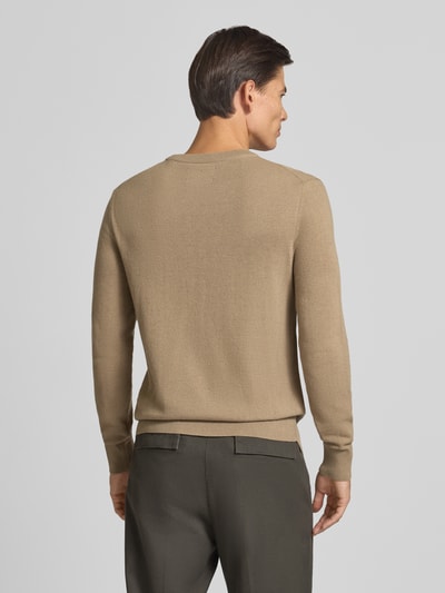 Marc O'Polo Regular Fit Pullover aus Baumwoll-Mix mir Schurwoll-Anteil Camel 5