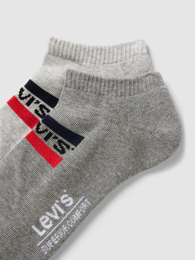 Levi's® Sneakersocken mit Label-Print im 2er-Pack Hellgrau Melange 2