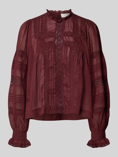 Neo Noir Bluse mit rückseitigem Knopfverschluss Modell 'Ebba' Bordeaux 2