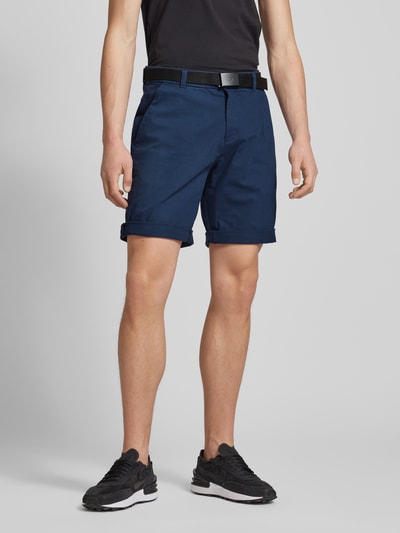 Tom Tailor Denim Regular Fit Chino-Shorts mit Gürtel Marine 4