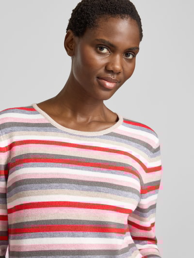 Christian Berg Woman Strickpullover mit gerippten Abschlüssen Metallic Beige Melange 3