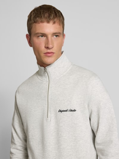 Jack & Jones Sweatshirt met schipperskraag en labelstitching Offwhite gemêleerd - 3