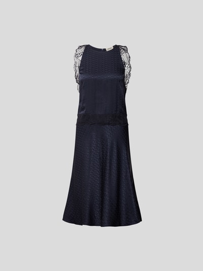 Zadig & Voltaire Seidenkleid mit Allover-Muster Marineblau 2