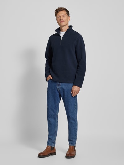 Matinique Sweatshirt met opstaande kraag, model 'kade' Marineblauw - 1