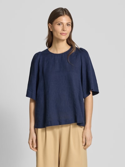 Seidensticker Regular Fit Leinenblusenshirt mit 1/2-Arm Marine 4