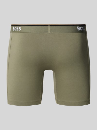 BOSS Obcisłe bokserki o kroju regular fit z mieszanki bawełny i elastanu w zestawie 3 szt. Oliwkowy 3