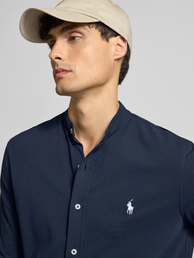 Polo Ralph Lauren Regular fit vrijetijdsoverhemd met labelstitching en opstaande kraag Marineblauw - 3