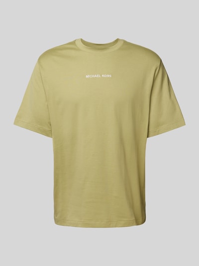 Michael Kors T-shirt met labelstitching, model 'VICTORY' Groen - 2