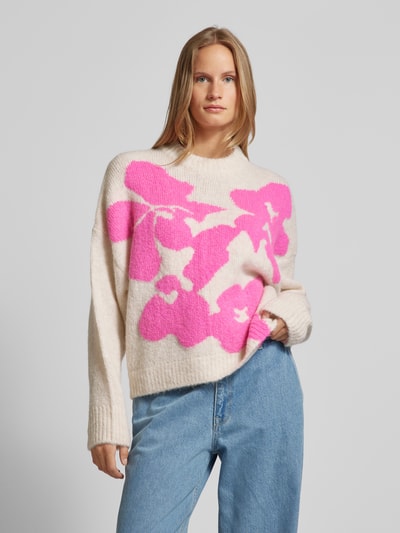 Essentiel Gebreide pullover met extra brede schouders Rosé - 4