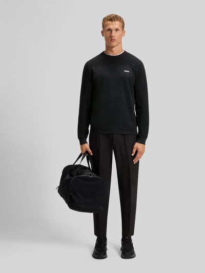 BOSS Green Pullover mit Logo-Schriftzug KN_Momentum-X CN Dunkelblau 1