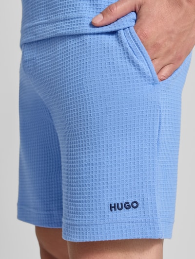 HUGO Regular Fit Sweatshorts aus Baumwoll-Mix Modell 'AUSTIN' Blau 3