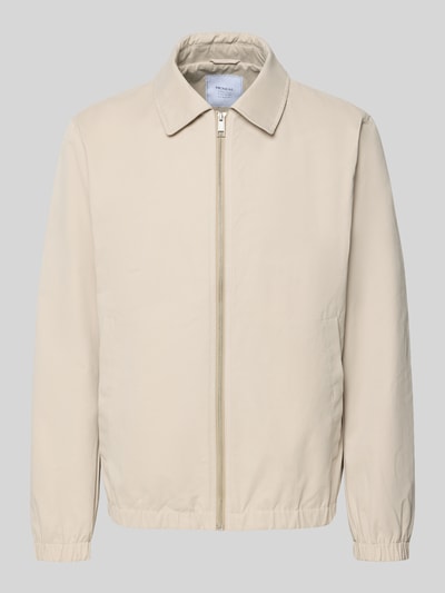 Produktfoto, Regular Fit Jacke mit Umlegekragen von MCNEAL in Beige, Reißverschluss, elastische Abschlüsse, Material-Mix mit Baumwolle