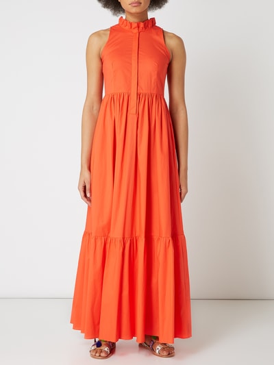 TWIN-SET Długa sukienka z dołem obszytym falbaną Pomarańczowy 1