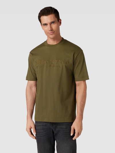Marc O'Polo T-Shirt mit Label-Stitching Oliv 4