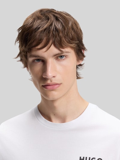 HUGO Blue krój regular fit t-shirt z czystej bawełny model 'NESPTEE' Biały 3