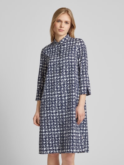 ROBE LÉGÈRE Midi-jurk met grafisch motief Marineblauw - 4