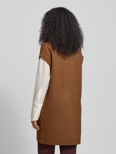 Christian Berg Woman Regular fit mouwloos vest met wol en V-hals Cognac - 5